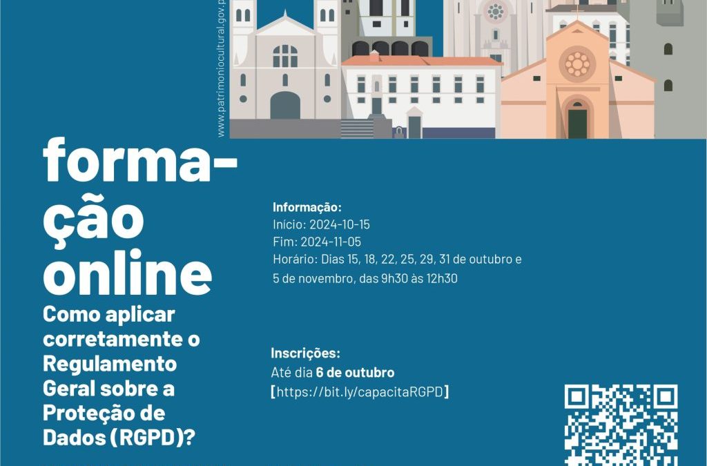 FORMAÇÃO ONLINE SOBRE RGPD PARA PROFISSIONAIS NA ÁREA DO PATRIMÓNIO CULTURAL