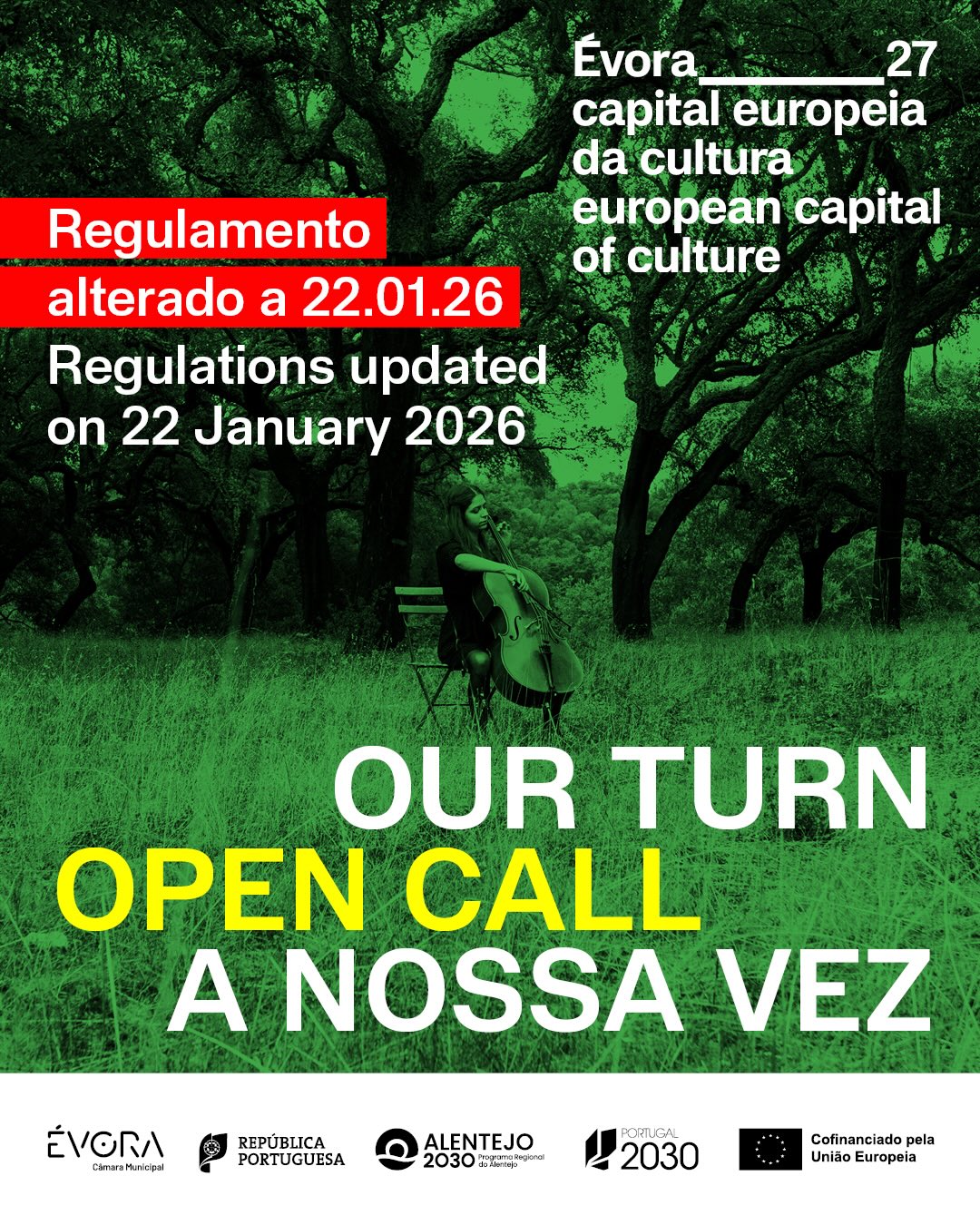 ÉVORA_27 | NOVO ESCALÃO DE APOIO FINANCEIRO ATÉ 100.000€  > OPEN CALL “A NOSSA VEZ”