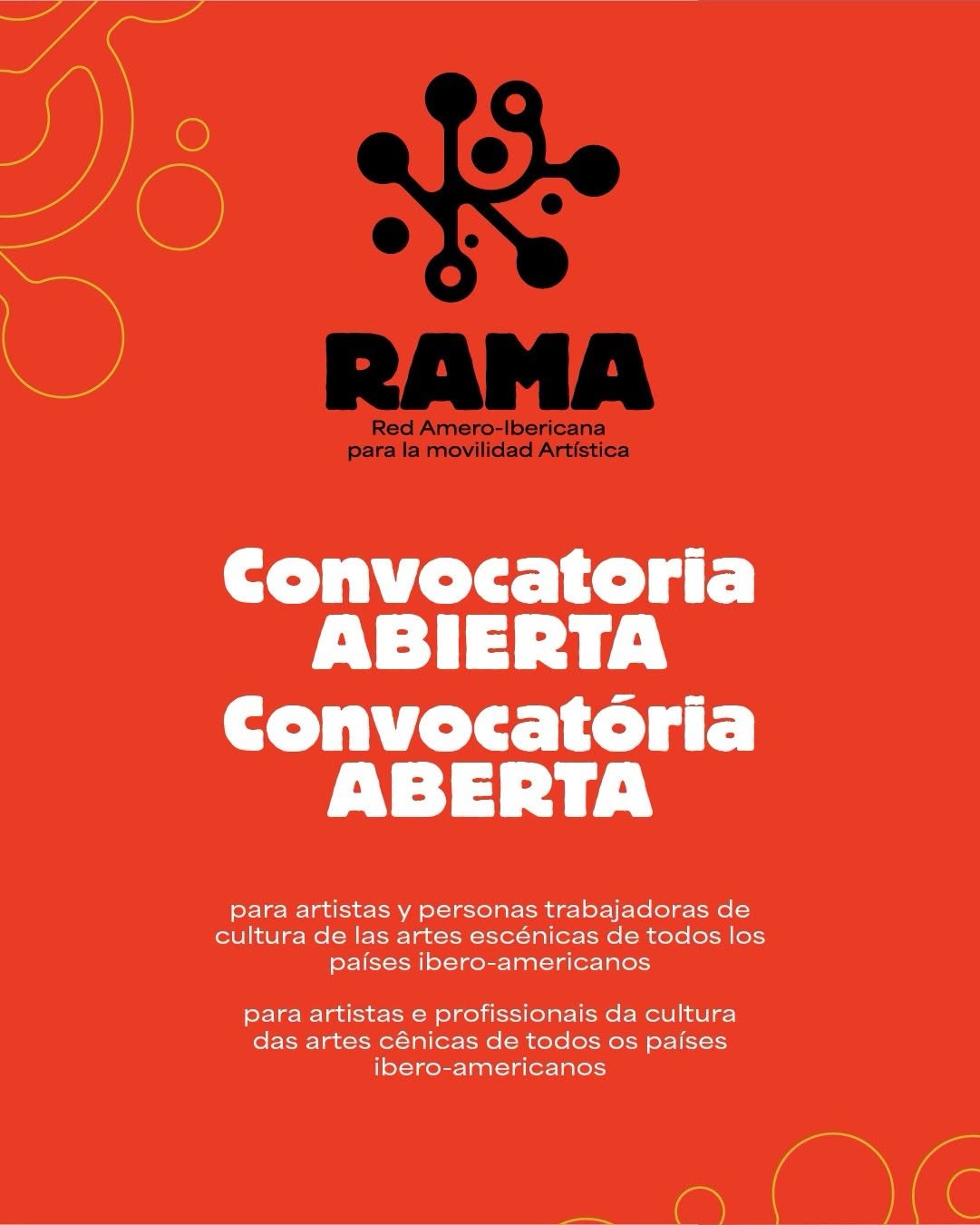 REDE IBERO-AMERICANA PARA A MOBILIDADE ARTÍSTICA > CANDIDATURAS ATÉ 19 DE AGOSTO