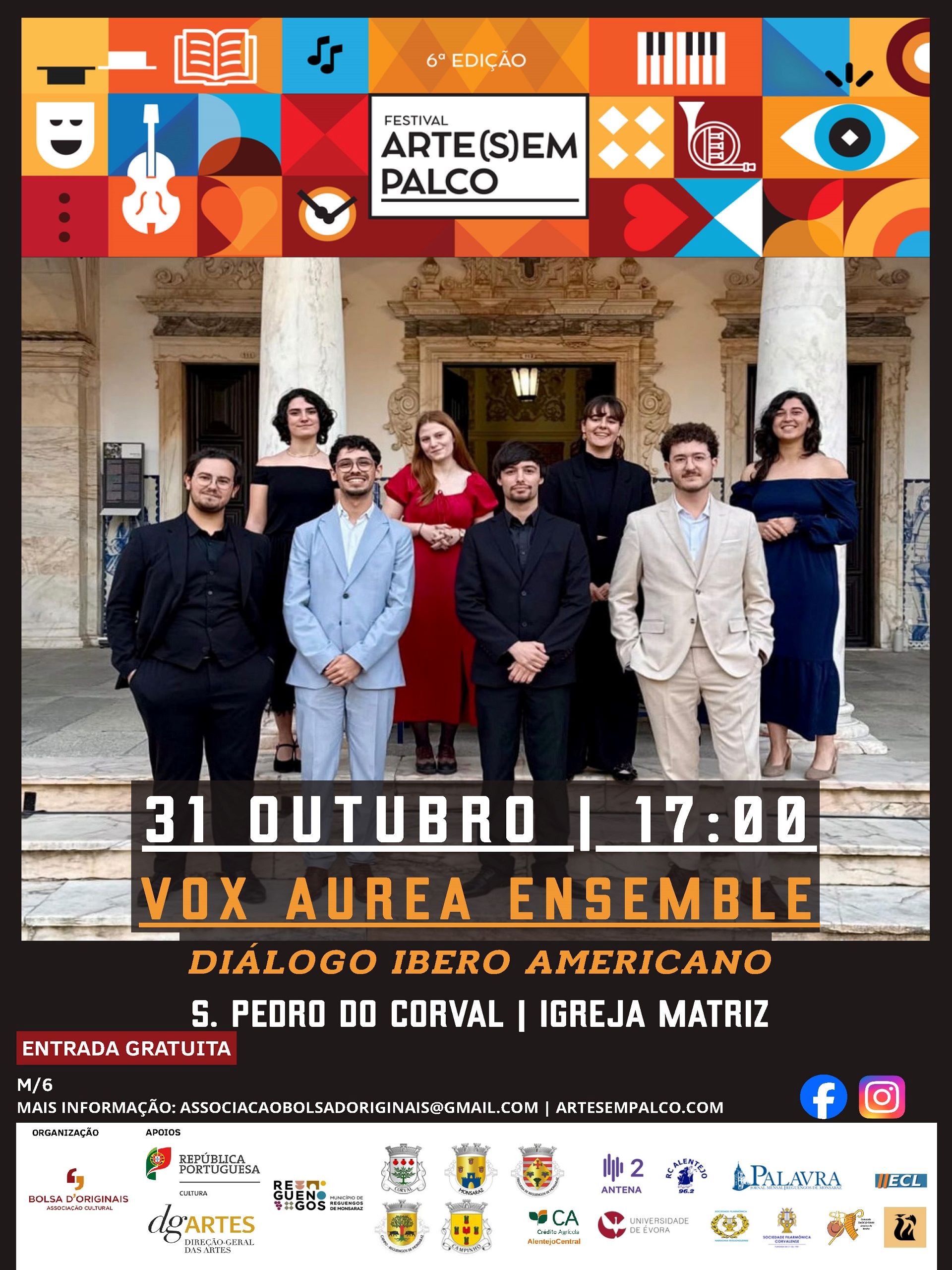 Festival Arte(s)em Palco | Vox Aurea Ensemble – “Diálogo Ibero‑Americano” em São Pedro do Corval